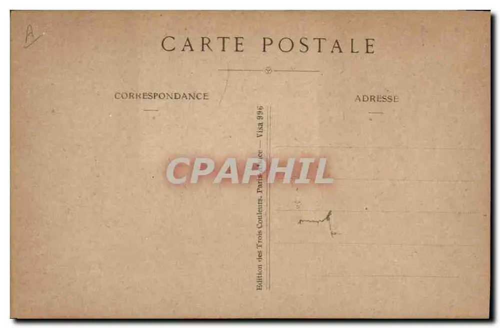 Mulher de preto segurando um buquê de papoulas — Edição das Três Cores, Paris, n° 996 - Verso