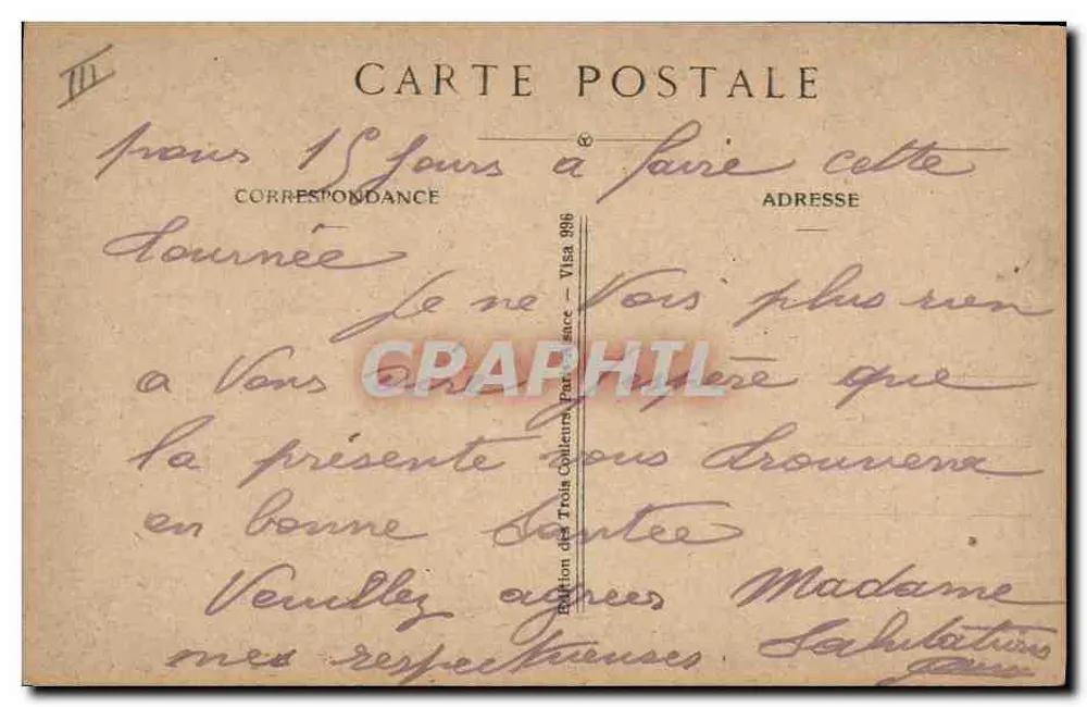 Die Geschichte von Frankreich — Edition des Trois Conteurs, Paris — Nr. 3 - Rückseite