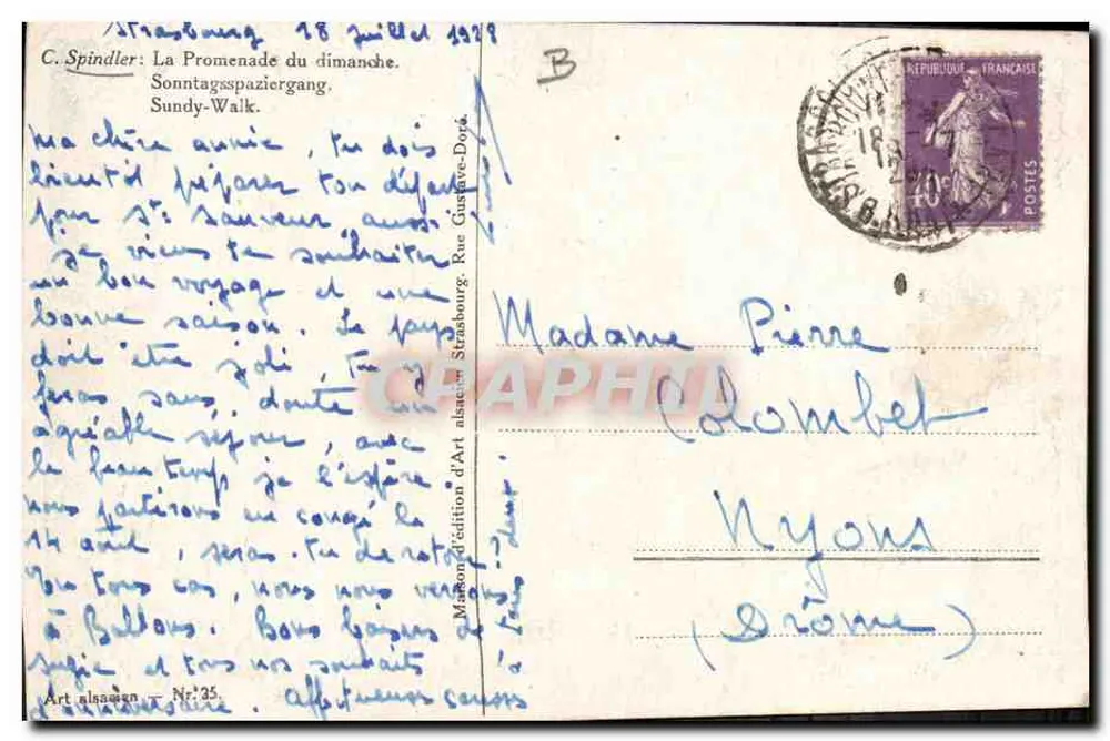 Strasbourg — Passeio do domingo — C. Spindler, Arte alemã, N°35 - Verso