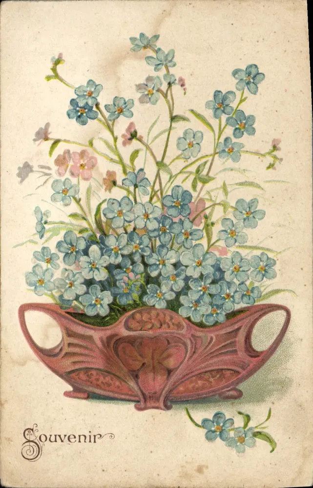 Arranjo de flores azuis — Lembrete — Graphiphil N°59 - Frente