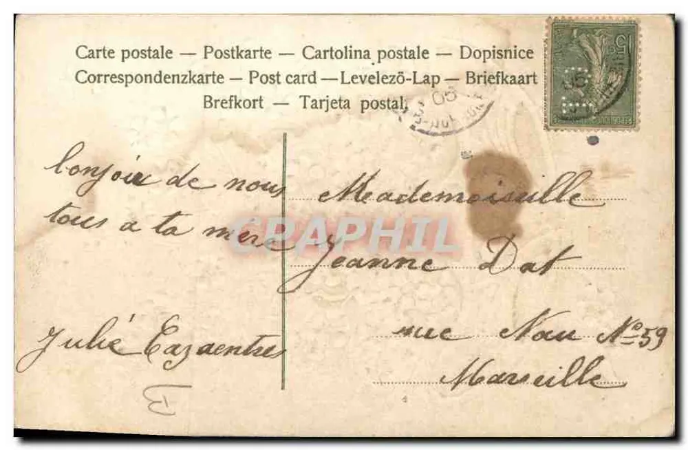 Arranjo de flores azuis — Lembrete — Graphiphil N°59 - Verso