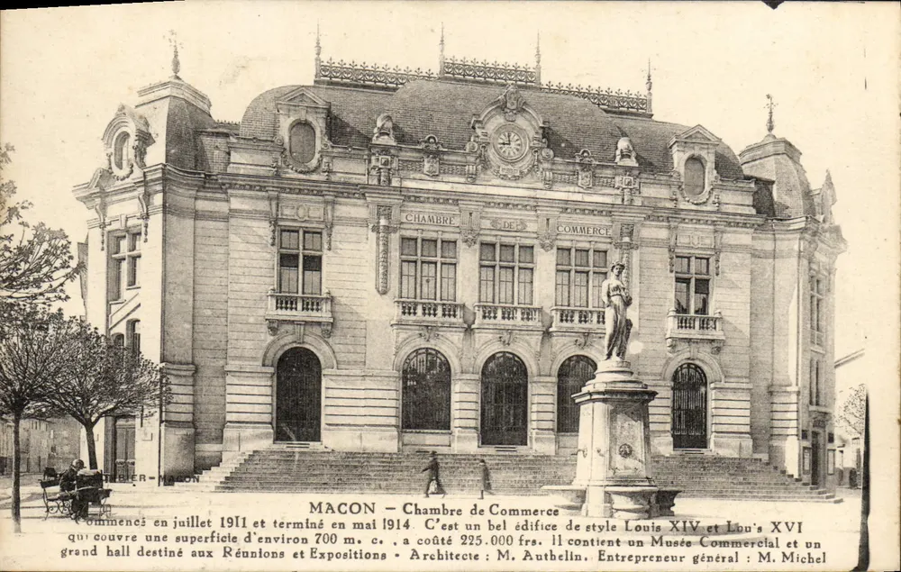 Macon — Câmara de Comércio — estilo Luís XIV e Luís XVI — editor Thibert-Milon - Frente
