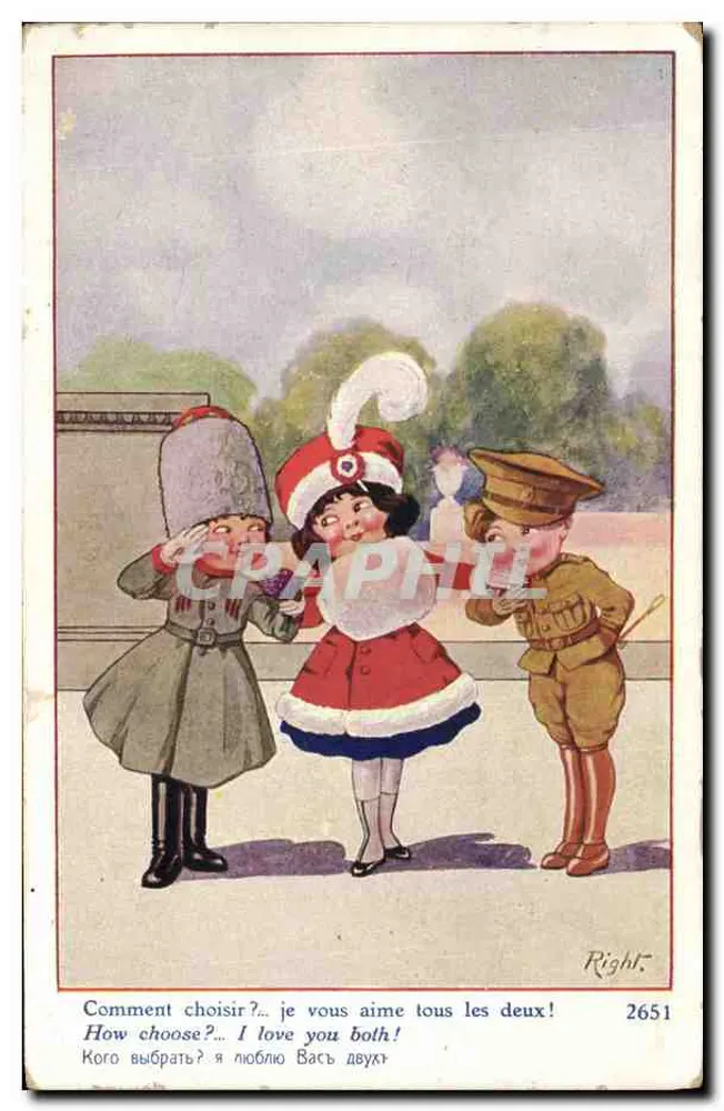 Kind zwischen zwei Soldaten — Illustration von Right — n° 2651 - Vorderseite