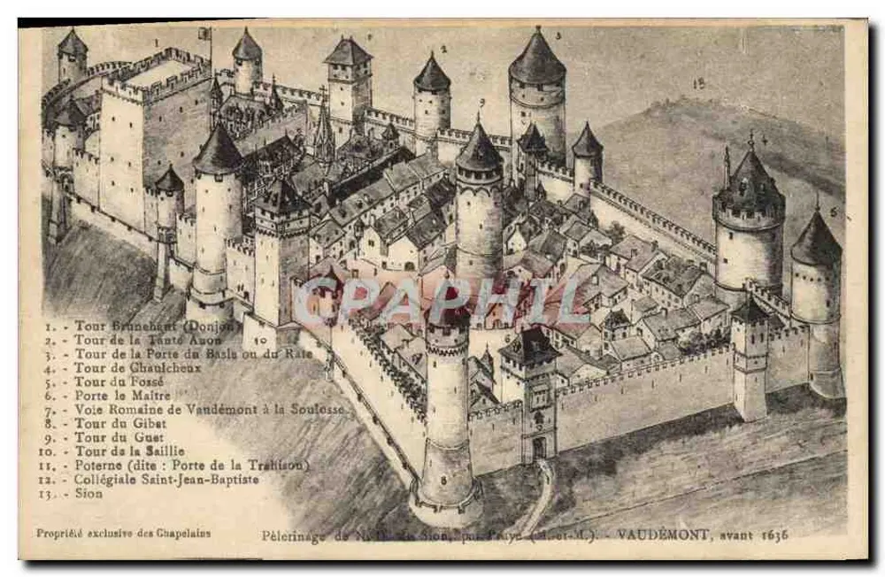 Vaudémont — Festung und Stadt — Pilgerung Notre-Dame de Sion, von Fraye (Verlag und Nummer nicht lesbar) - Vorderseite