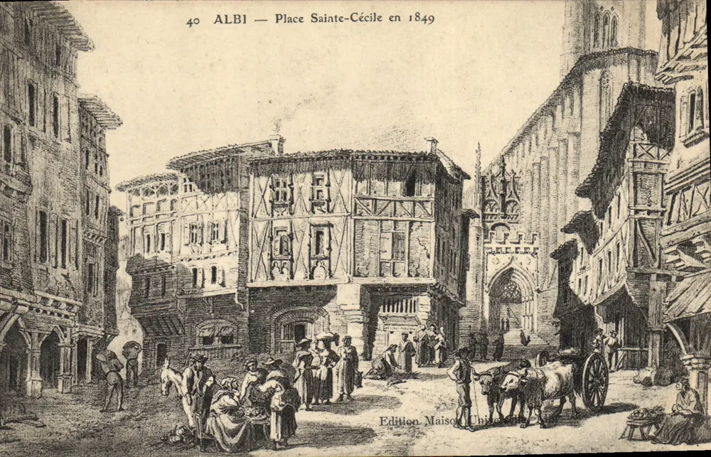 Albi — Place Sainte-Cécile em 1849 — Edição Maison University - Frente