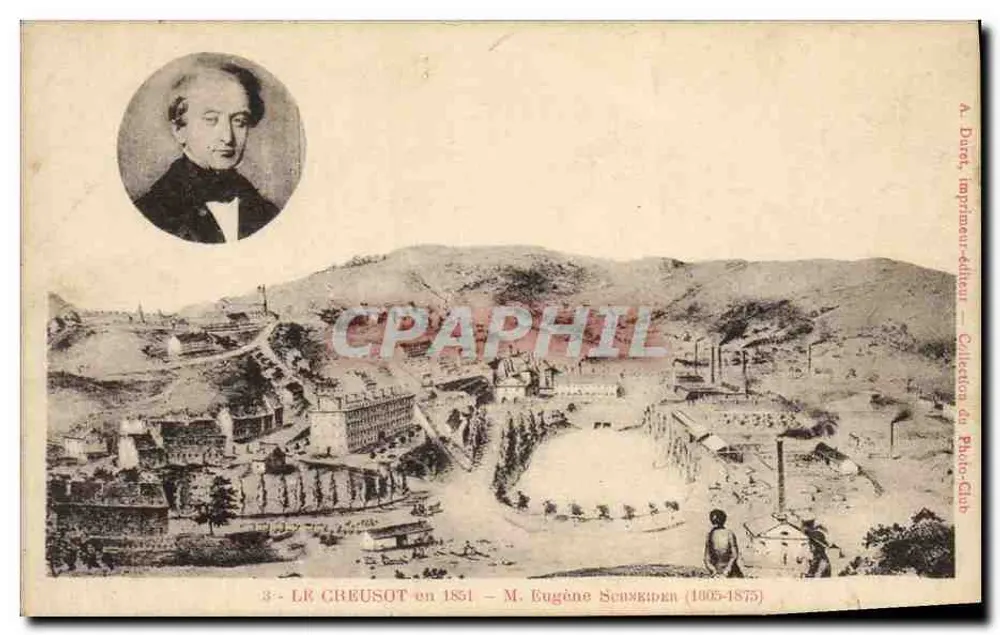 Le Creusot em 1851 — M. Eugène Schenkiden (1805-1875) — A. Duret, Impressor-editor - Frente