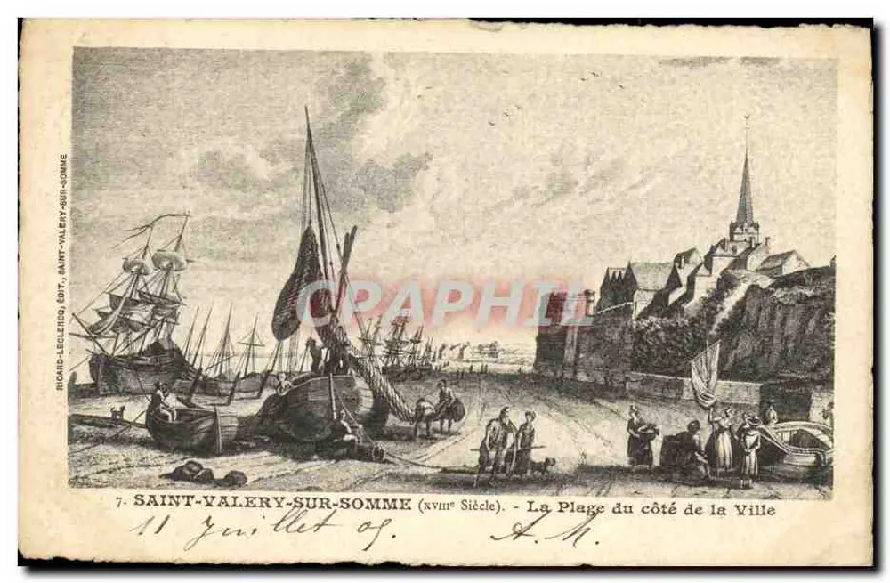 Saint-Valery-sur-Somme — Die Strände in Richtung Stadt — Richaud-Leclecq, Verlag, Saint-Valery-sur-Somme, n°7 - Vorderseite