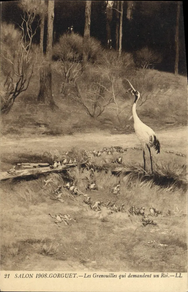 Die Frösche, die einen König verlangen — Salon 1908, Gorguet — LL - Vorderseite