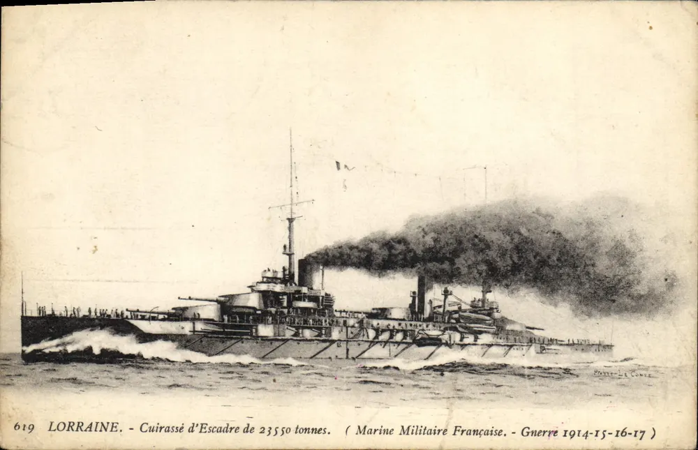 LORRAINE - Couraçado de Escadra de 23550 toneladas — Marinha Militar Francesa — Guerra 1914-15-16-17 - Frente
