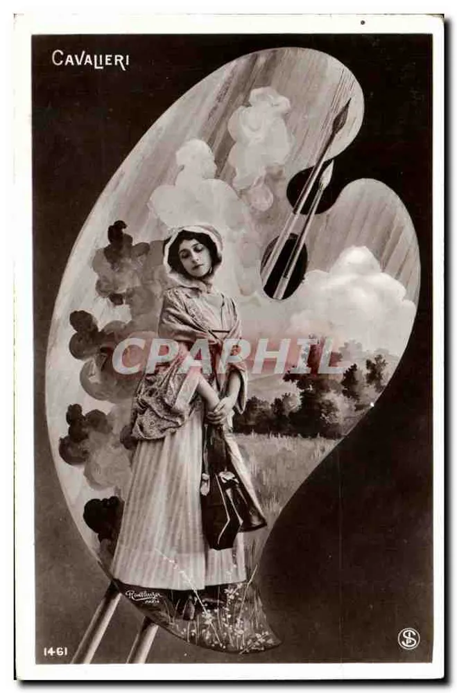 Mulher com paleta — Cavalleri — editor Roullier, n° 1461 - Frente