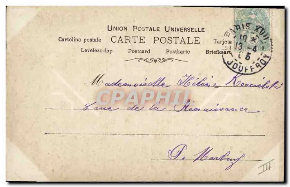 Madame Cavaliéri — Retrato da atriz — editada por Ravilinger - Verso