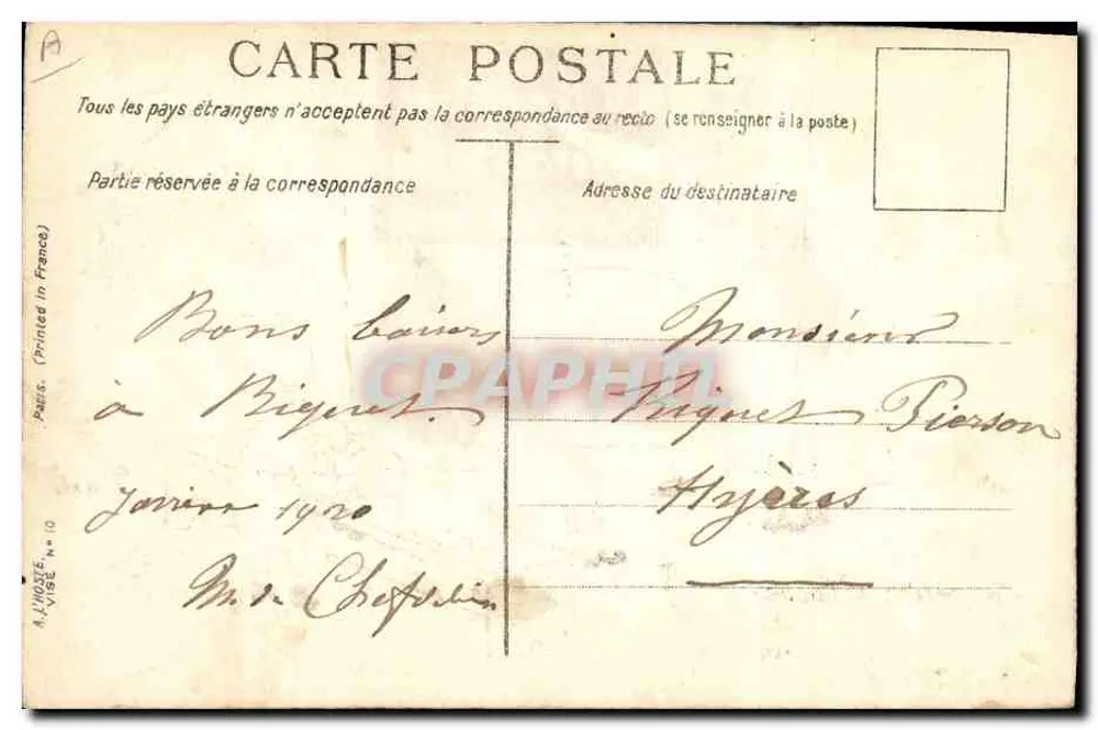 A pequena Classe — Escola patriótica — H. PARIS, n° 10 - Verso