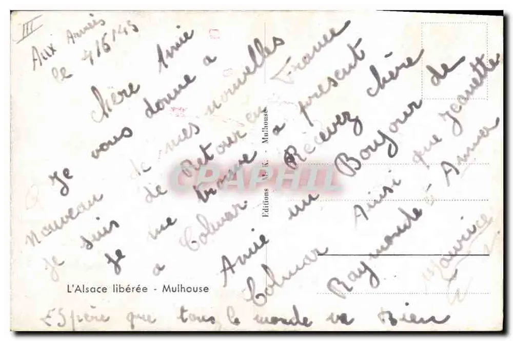 Menina em traje alsaciano — Mulhouse — M.B. - Verso