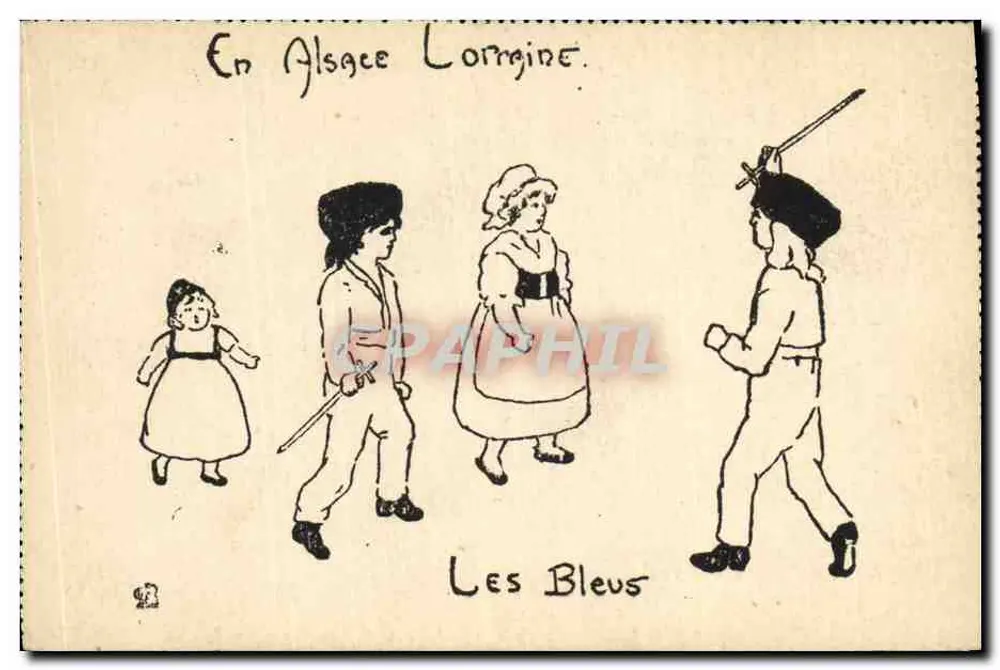 Les Bleus — Em Argel Lormigne — Imp. Ch. Courmont, Paris - Frente