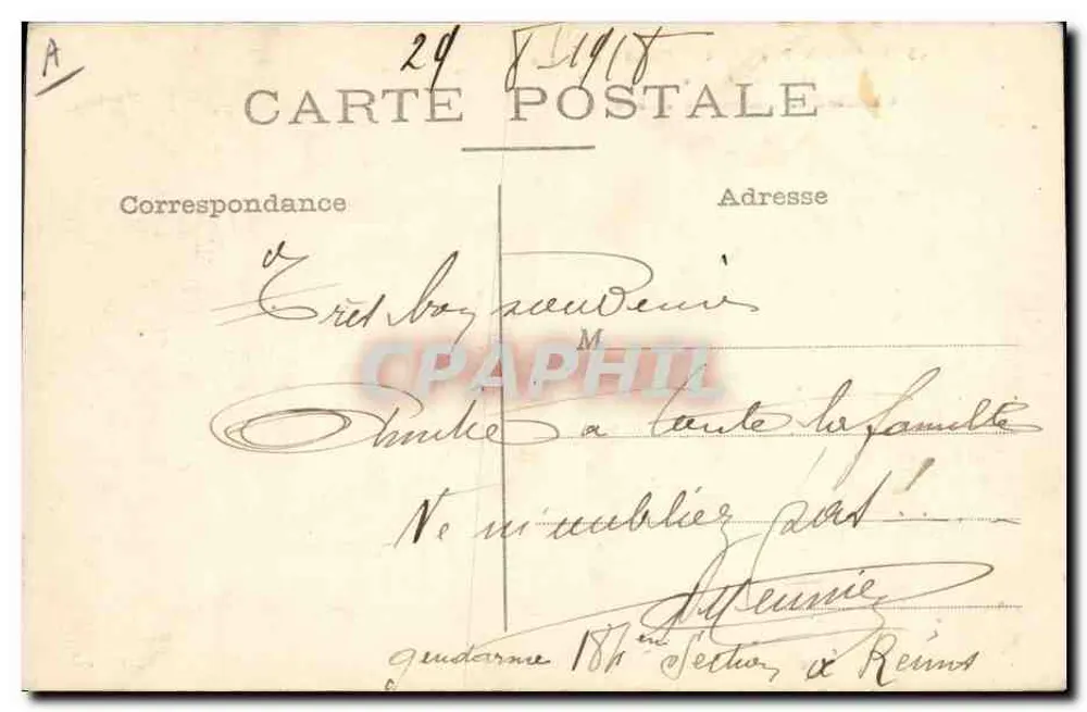 Reims — Rue Cérès — Post- und Telegraphenamt, Handelskammer und Börse - Rückseite