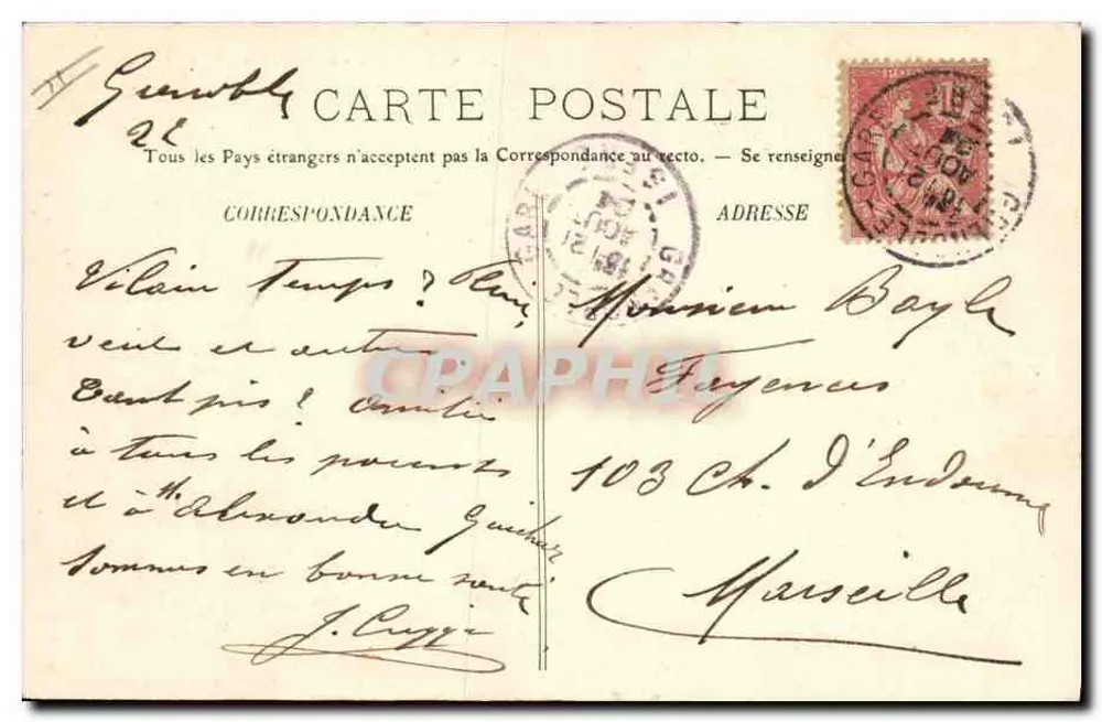 Grenoble — Câmara de Comércio — editor desconhecido, n° 29 - Verso