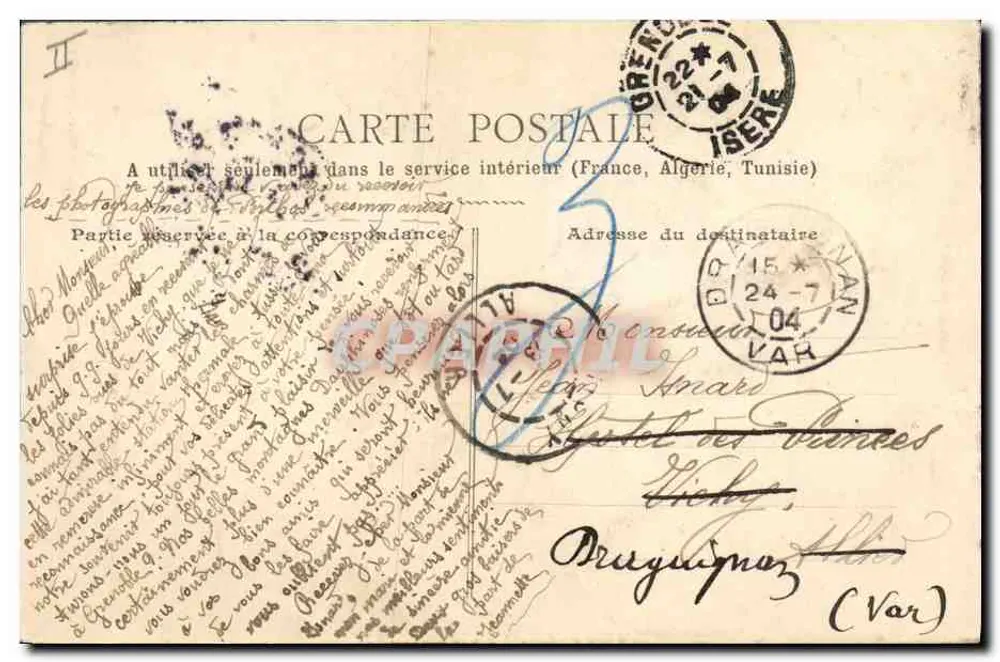 Grenoble - Avenue de la Gare und das Handelsamt — Edit. Galeries Modernes, pl. Grenette, Grenoble - Rückseite