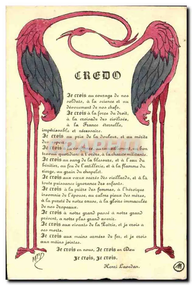 Credo — texto patriótico — editor E.P.I. Lyon - Frente