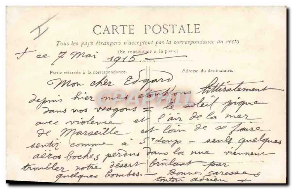 Soldat in Uniform — alpine Landschaft — Text 'Vive nos Diablies' — Verlag nicht sichtbar - Rückseite