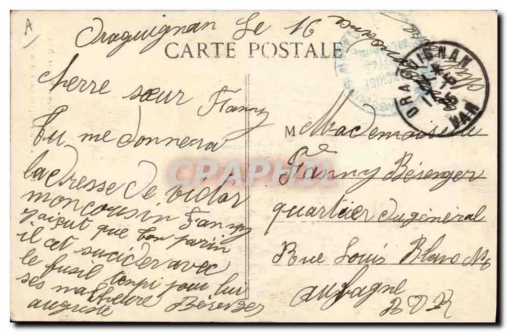 Alpine Chasseurs im Dienst — A. Sauvaigo et Munier, Nizza, n°101 - Rückseite