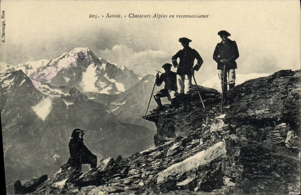 Savoie - Alpenjäger auf Erkundung — A. Sarrago, Nice, n°205 - Vorderseite