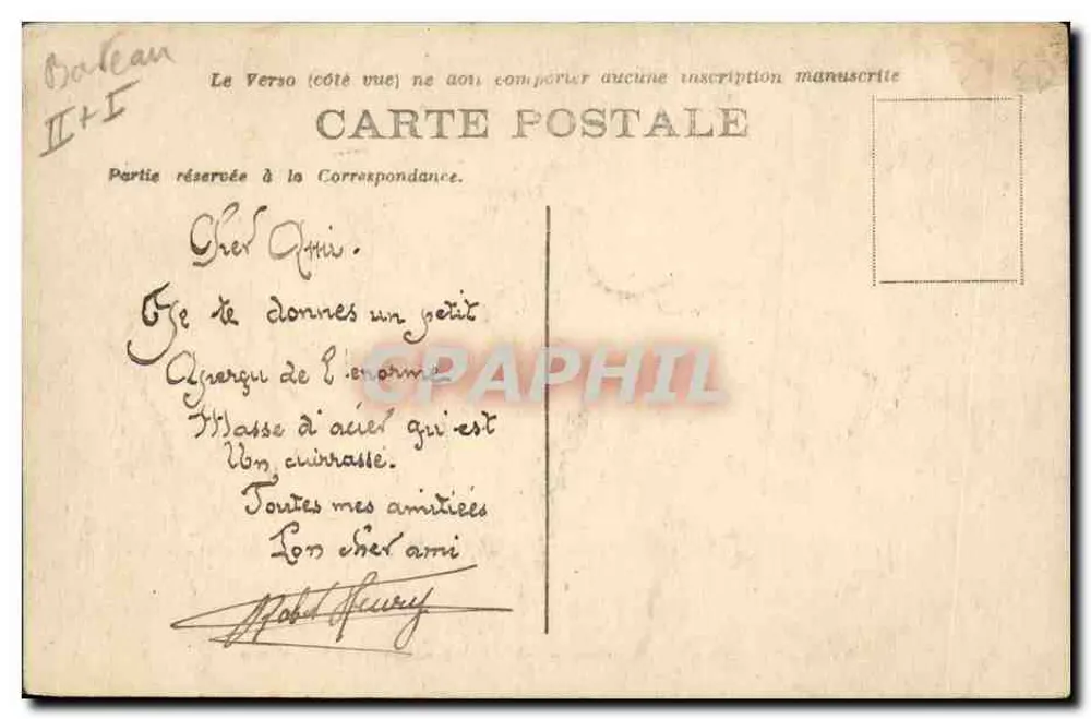 Cruzador a turbinas « LORRAINE » — Marinha Militar Francesa — n° 501 - Verso