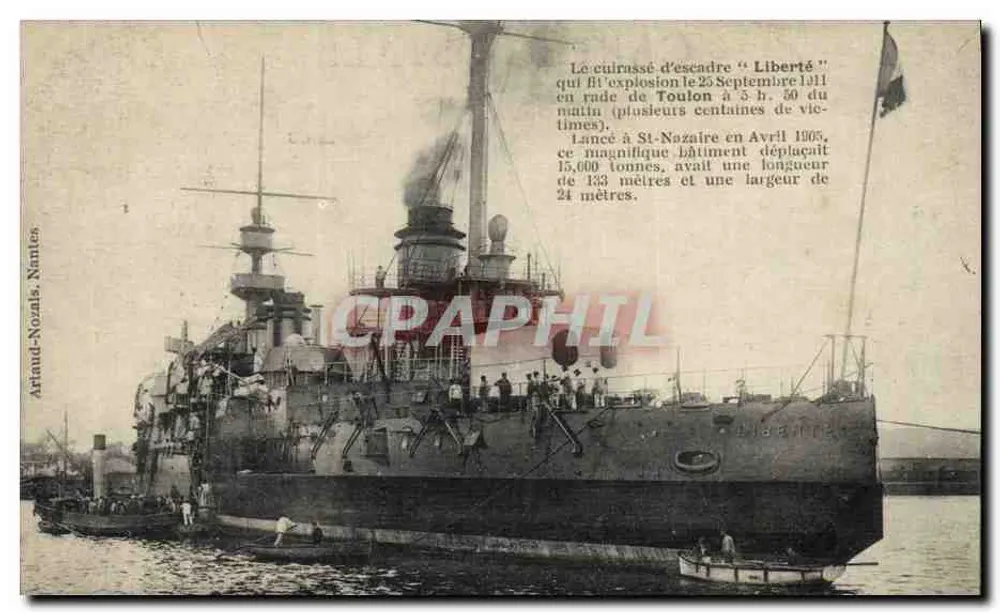 Cruiser de escadra "Liberté" — explosão em Toulon em 25 de setembro de 1911 — Artaud-Nozais, Nantes - Frente
