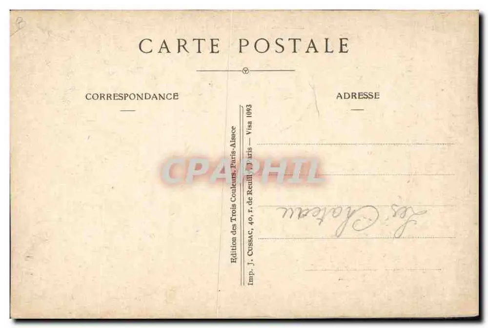 Alsace-Lorraine — Carta histórica — Edição J. Cossac, Paris - Verso