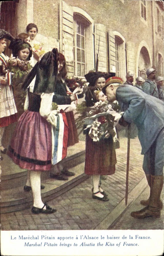 Der Marschall Pétain bringt den Kuss Frankreichs in die Elsass — P.J. Gallais & Cie, Visé n°223 - Vorderseite