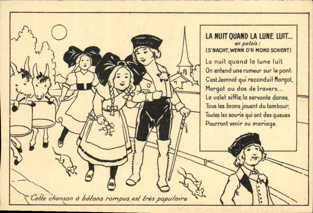 La nuit quand la lune luit — chanson patois — Éditions d'Alsace-Lorraine - Recto