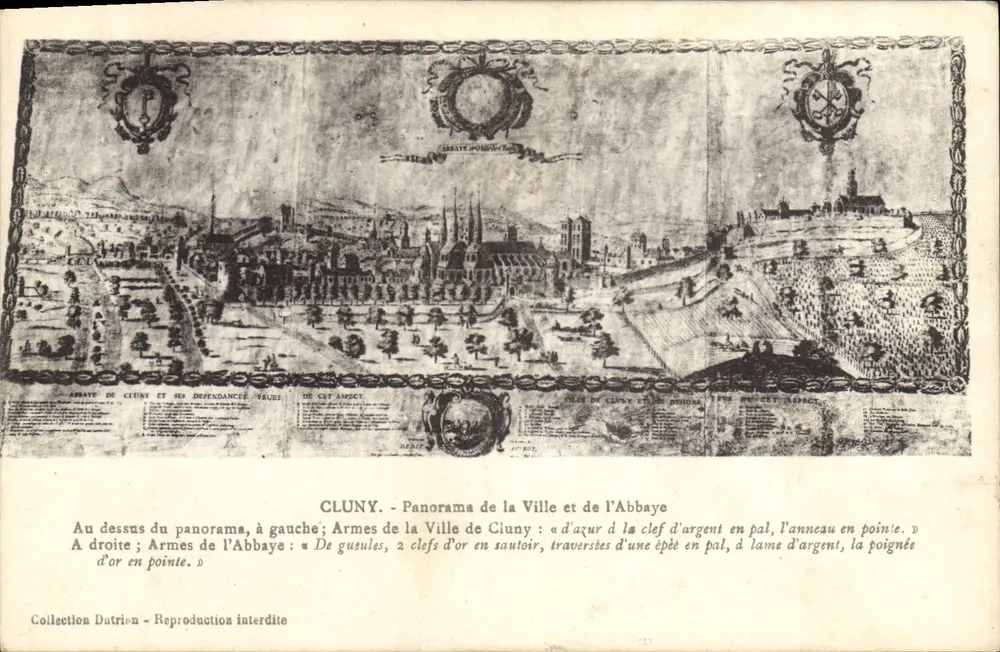 Cluny - Panorama de la Ville et de l'Abbaye — Collection Dutrien - Recto