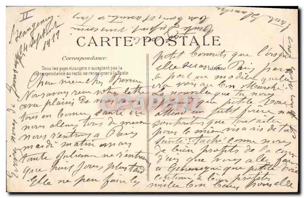 Beaugency — Allgemeiner Blick auf die Stadt im 18. Jahrhundert — J. Pallier, Nr. 832 - Rückseite