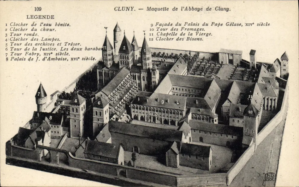 Cluny — Maquete da Abadia de Cluny — NDHOT - Frente