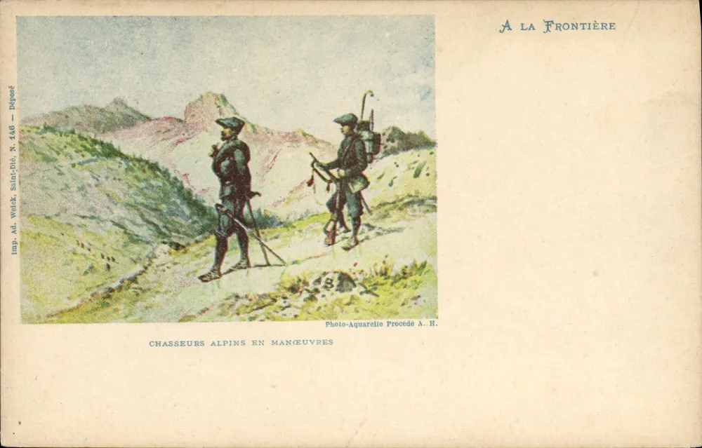 Alpinejäger in Manövern — an der Grenze — Imp. Ad. Weick, Saint-Joël, N. 146 - Vorderseite