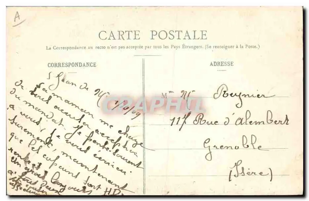 In den Alpen — Skifahrer — E. Reynaud, Verleger, Chambéry, Nr. 2034 - Rückseite