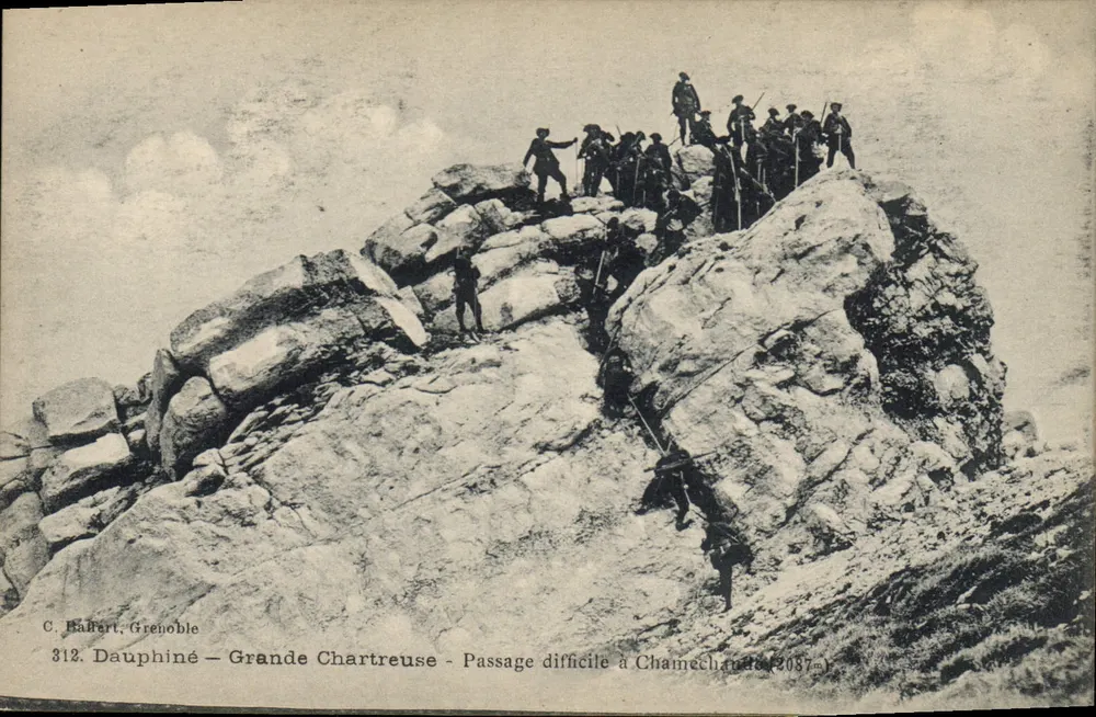 Dauphiné — Grande Chartreuse — Schwieriger Pass bei Chamechoute (2087m) — C. Bahert, Grenoble, n°312 - Vorderseite