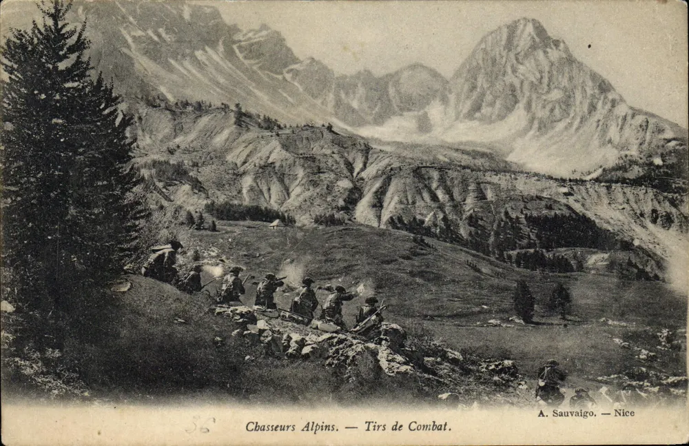 Alpine Jäger — Schussfeuer — A. Sauvaigo — Nice - Vorderseite