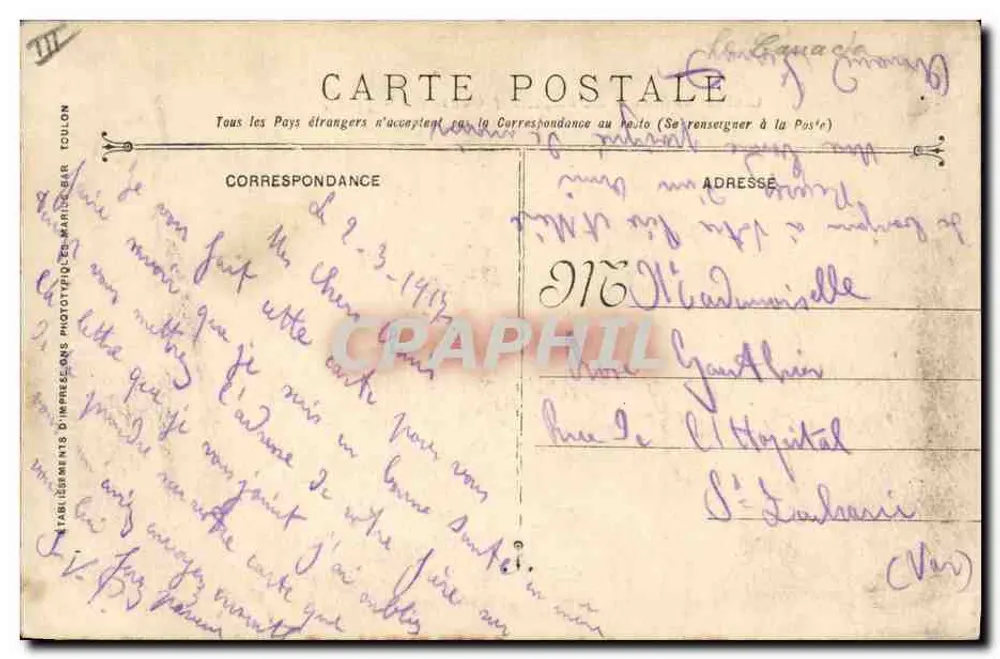 Hilfskreuzer LUTÉTIA — Krieg 1914-15-16 — Verlag: Phototypische Betriebe von Toulon - Rückseite