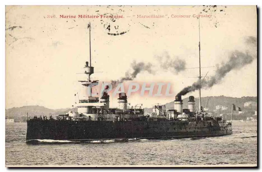 Korsarenkreuzer 'Marseillaise' — Französische Marine — Sammlung A. Cauvinier - Vorderseite