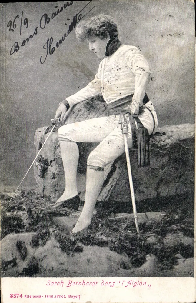 Sarah Bernhardt in "l'Aiglon" — Aiterooca - Ternl. (Phot. Boyer) — Nr. 3374 - Vorderseite