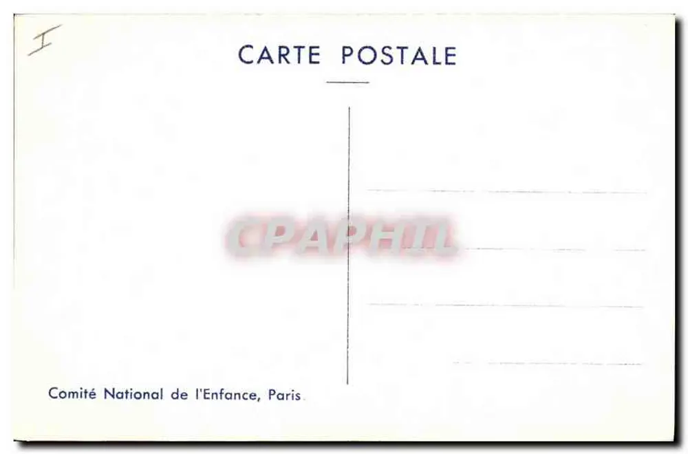 Frau, die ein kleines Mädchen küsst — 'Du wirst meine kleine Schwester sein...' — Comité National de l'Enfance, Paris - Rückseite