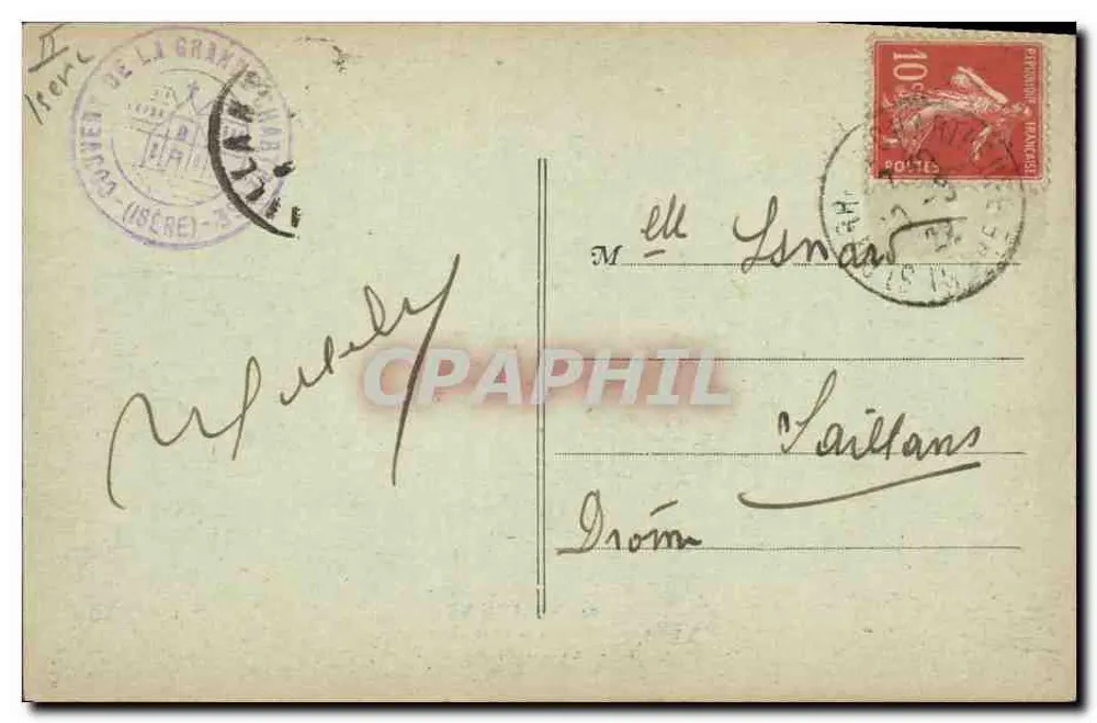 A Grande Chartreuse — A Biblioteca — E. R. — n° 241 - Verso