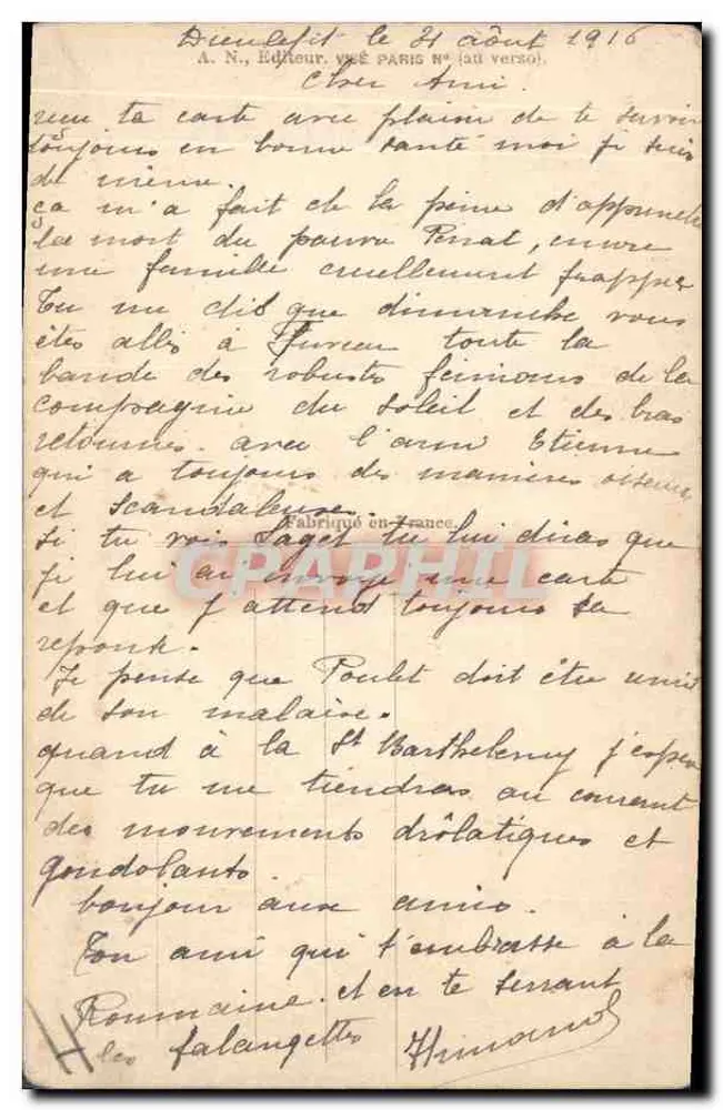 Frankreich, stehe auf! — Patriotisch — PATRIDIAC 104-8/3 - Rückseite