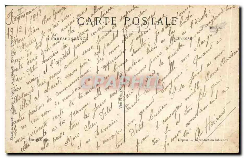 Soldats en action — scène de guerre avec soldat au premier plan — éditeur 'Establissements Sidney Hébert & Cie' (imprimé en bas du verso) - Rückseite