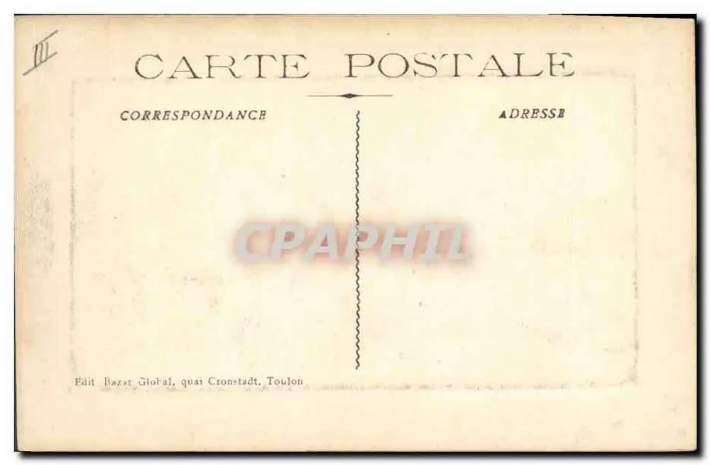 Cruiser corazzato "MASSENA" — Marina Militare Francese — Editore Bazar Global, quai Cronstadt, Toulon - Verso