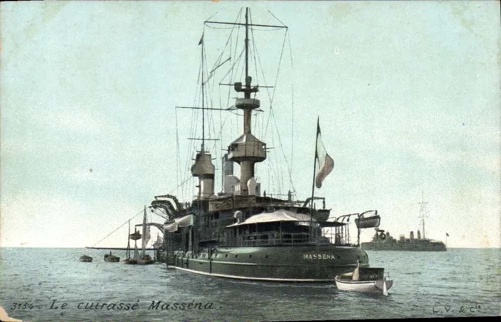 O encouraçado Masséna — navio de guerra francês — L.V.&C. n°3154 - Frente