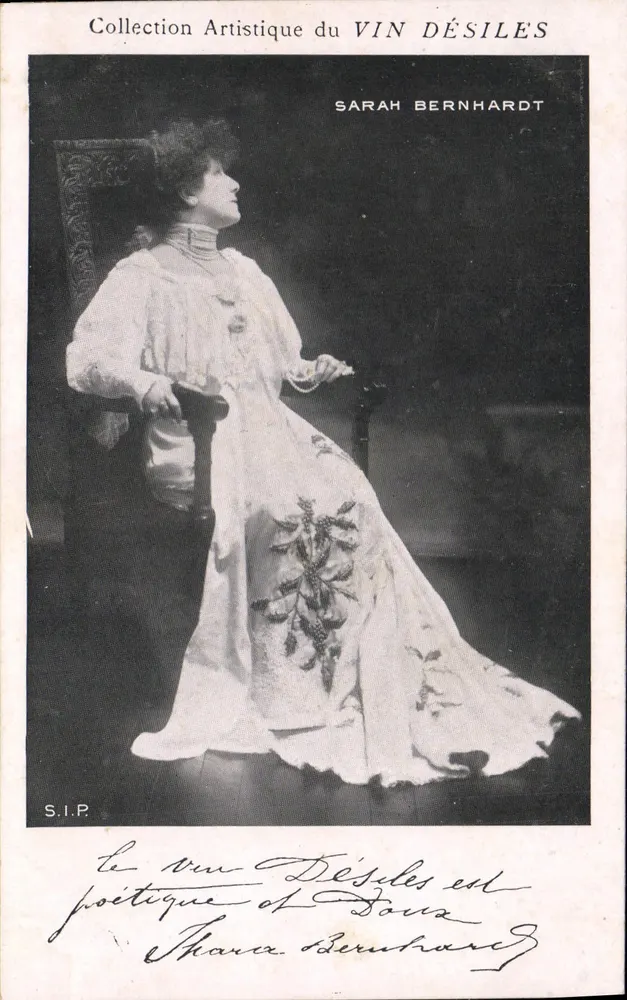 Sarah Bernhardt — Collection Artistique du Vin Désiles — S.I.P. - Vorderseite