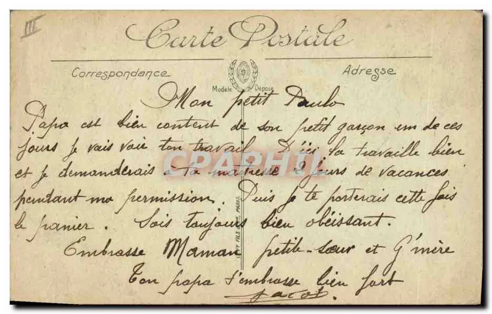 Calais — Tipo de Matelote — LL. — n°80 - Verso