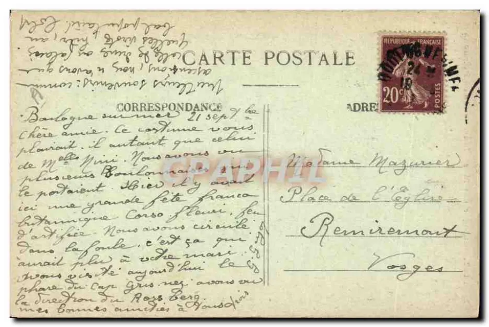 Boulogne-sur-Mer — Fischverkäuferin — E.S. 152, veröffentlicht von Schmierer & Cie - Rückseite