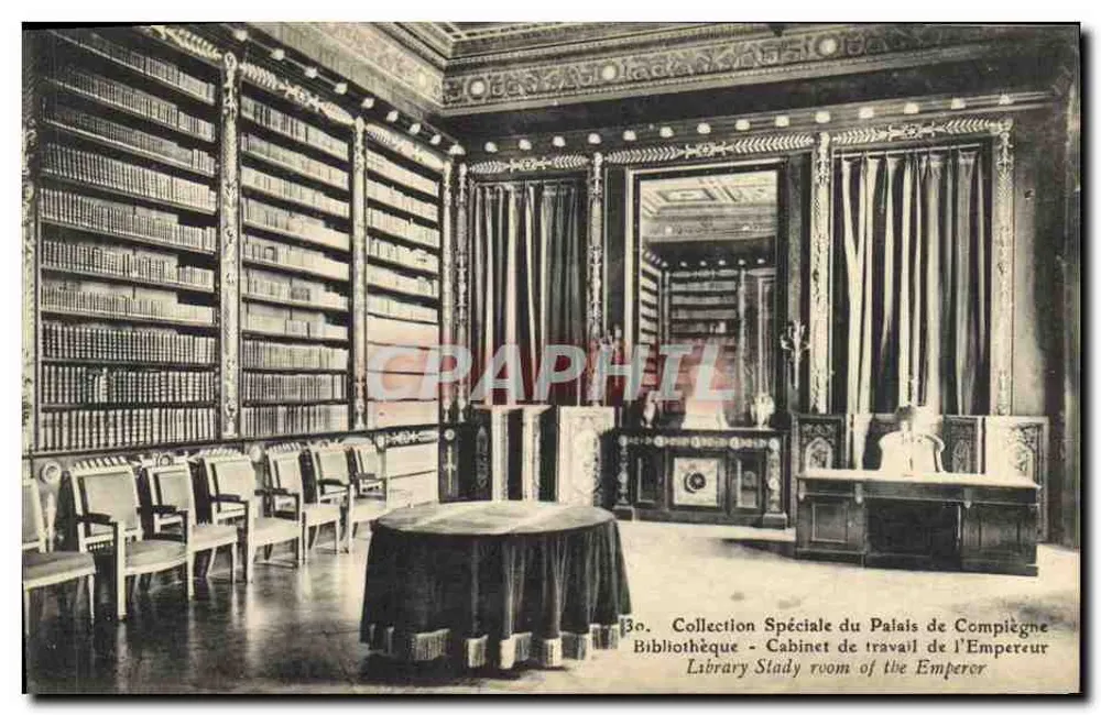Bibliothek - Studierzimmer des Kaisers — Schloss Compiègne — Spezialkollektion - Vorderseite